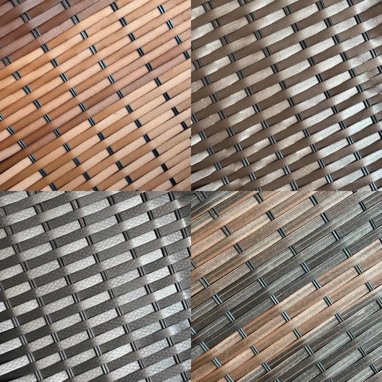 Detalhe das tramas e cores da fibra sintética